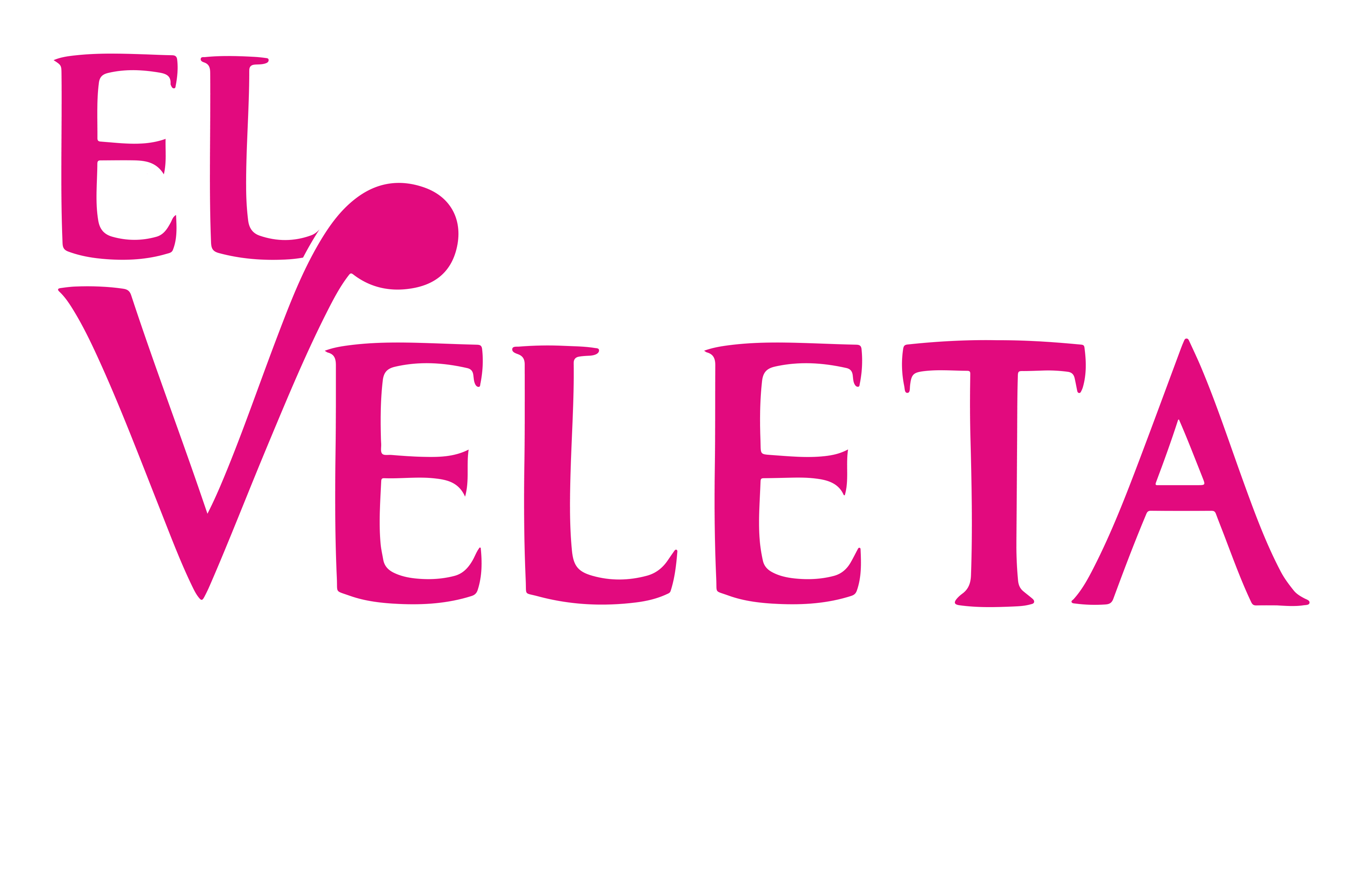 Logotipo de Jamones El Veleta en color Rosa y Blanco